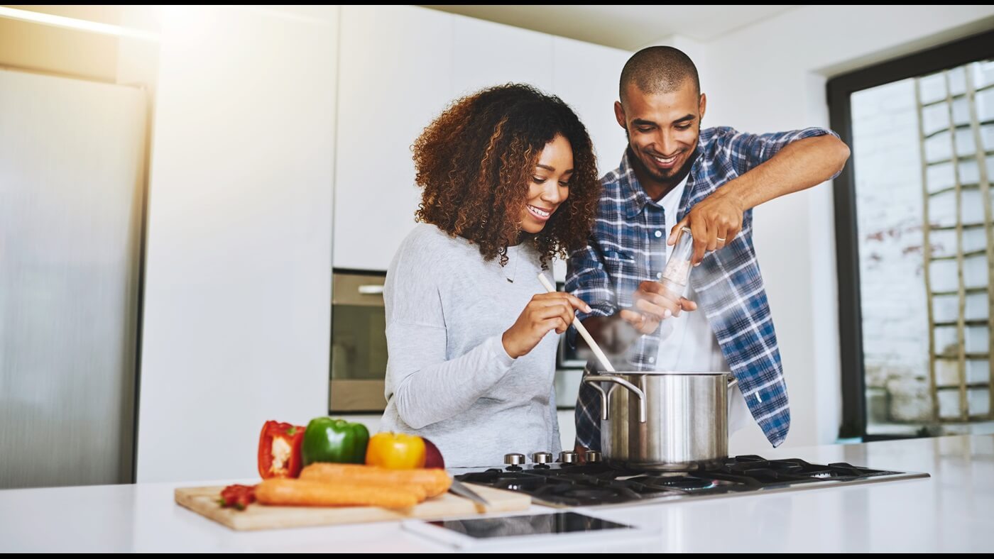 Couple Cooking with Stovetop