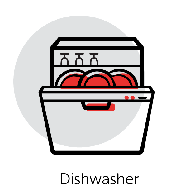 Graphical Icon of a Dishwasher
