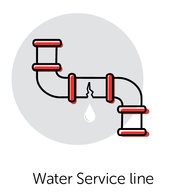 Graphical Icon of a Water Service Line