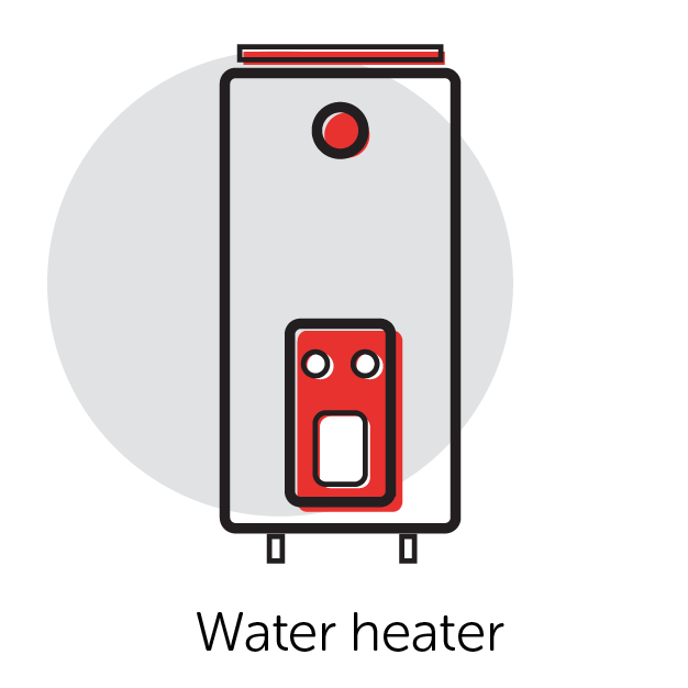 Graphical Icon of a Water Heater